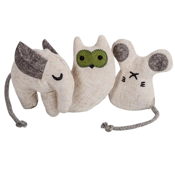 Ne&No - Katzenspielzeug 3er-Set Plüschtiere mit Katzenminze