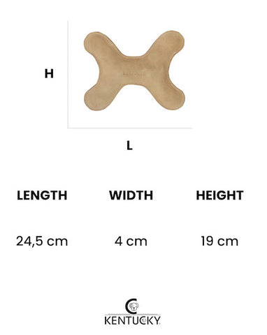 Cuscino a forma di osso pesca tan, con squeaker all’interno per l’osso pastello giocattolo.