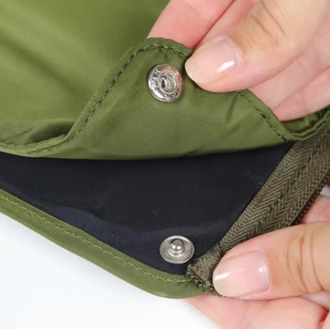 Olive green fabric with snap closures for Urban Pet Car Box ECO, ecological car box.