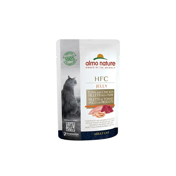 Almo Nature HFC pouch cat Tonno Pollo e Prosciutto - 55 Gr - Human Grade