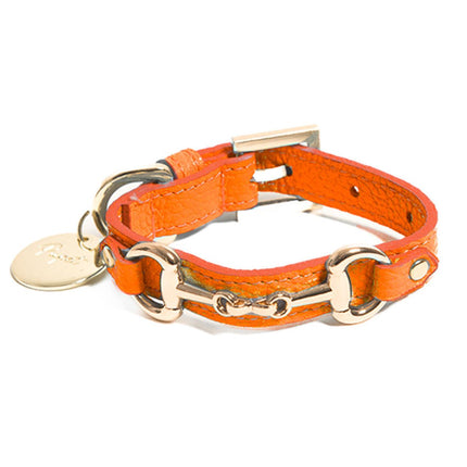 Comprar arancione Pupet Couture - collar de piel con broche