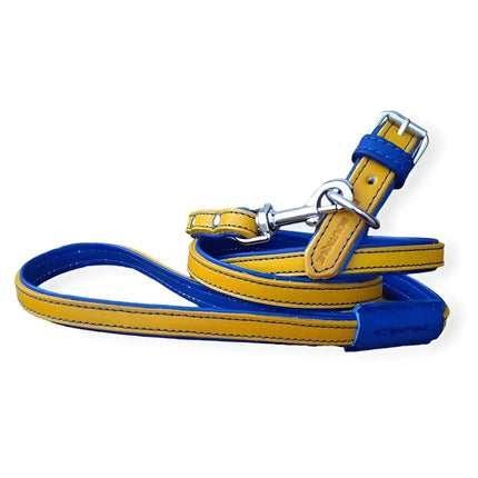 Jet Line Set in Pelle Senape & Blu elettrico - XXS - Guinzagli
