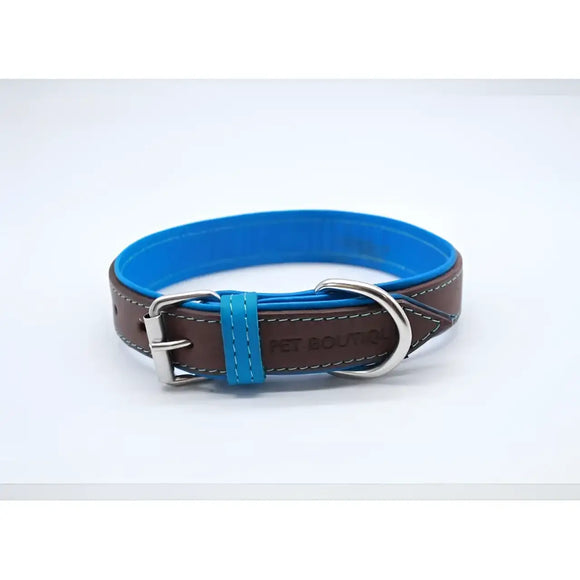 Jet Line set in Pelle Testa di moro & Azzurro - Guinzagli