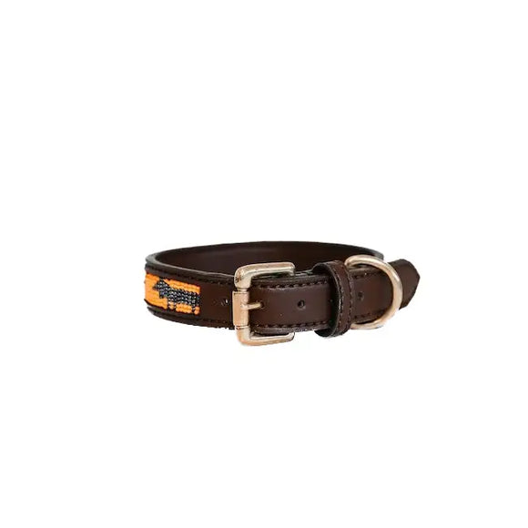 Kentucky - Collare per cani con perle fatte a mano - Mix arancio Perlato / XXS - Collari