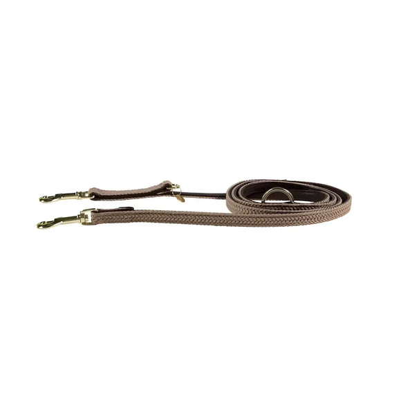 Kentucky - Guinzaglio regolabile per cani in nylon intrecciato Beige - Guinzagli