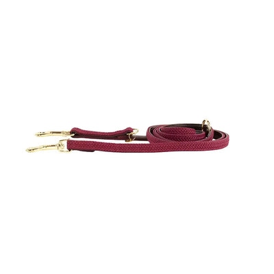 Kentucky - Guinzaglio regolabile per cani in nylon intrecciato Bordeaux - Guinzagli