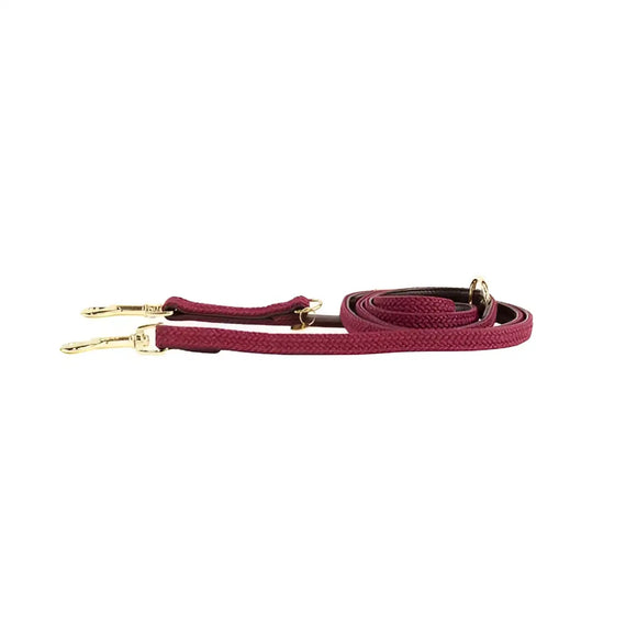 Kentucky - Guinzaglio regolabile per cani in nylon intrecciato Bordeaux - Guinzagli