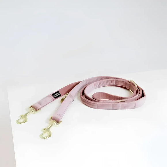 Kentucky - Guinzaglio regolabile per cani Velvet - Rosa Antico - Guinzagli