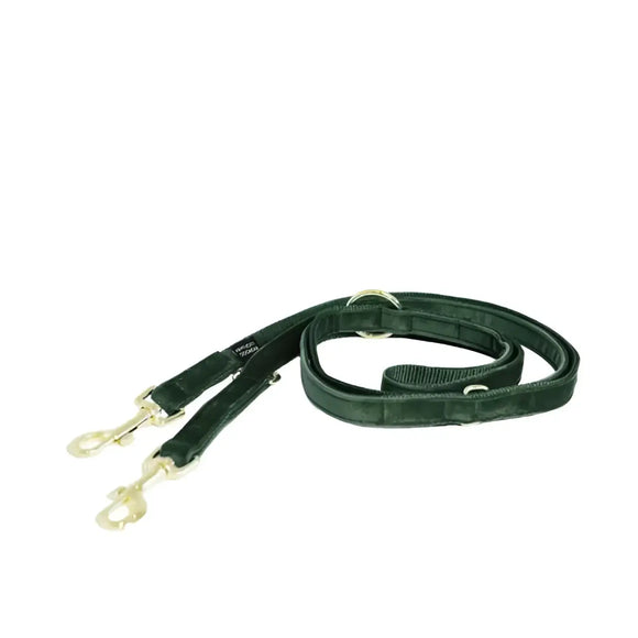 Kentucky - Guinzaglio regolabile per cani Velvet - Verde Pino - Guinzagli