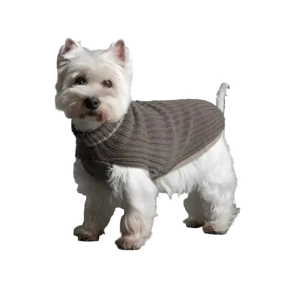 Maglioncino per Cani a Coste Tortora - Maglioncini