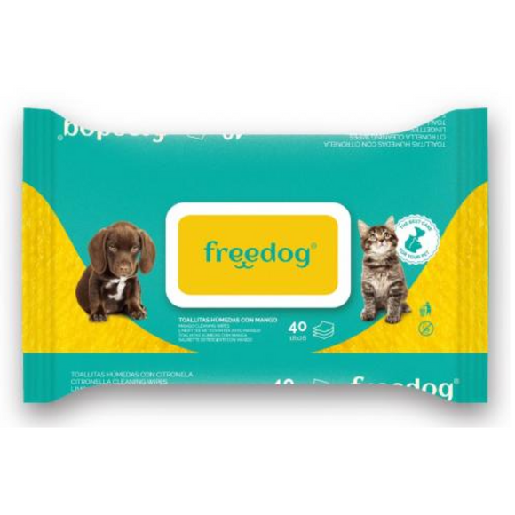 Free Dog - Toallitas limpiadoras de mango - 40 uds