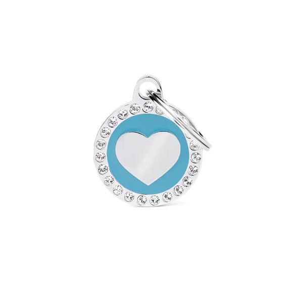 Medaglietta Glam - Azzurro / Cuore - Medagliette