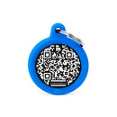 Medaglietta Hushtag Plus Cerchio - Nero Gomma Azzurro - Medagliette