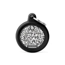 Medaglietta Hushtag Plus Cerchio - Nero Gomma Nera - Medagliette