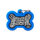 Medaglietta Hushtag Plus Osso - Nero Gomma Azzurro - Medagliette