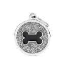 Medaglietta Shine Cerchio con osso - Grigio/Osso nero / L - Medagliette