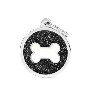 Medaglietta Shine Cerchio con osso - Nero/osso Bianco / L - Medagliette