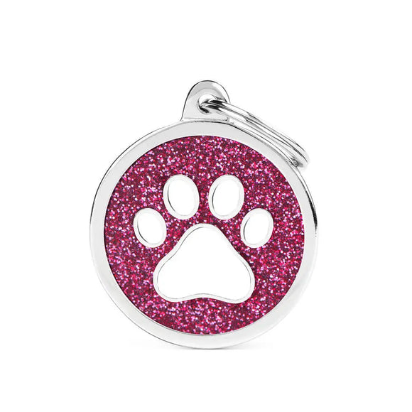 Medaglietta Shine Cerchio con zampa - Rosa - Medagliette