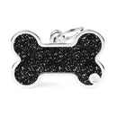 Medaglietta Shine Osso Glitter XL - Nero / Medagliette