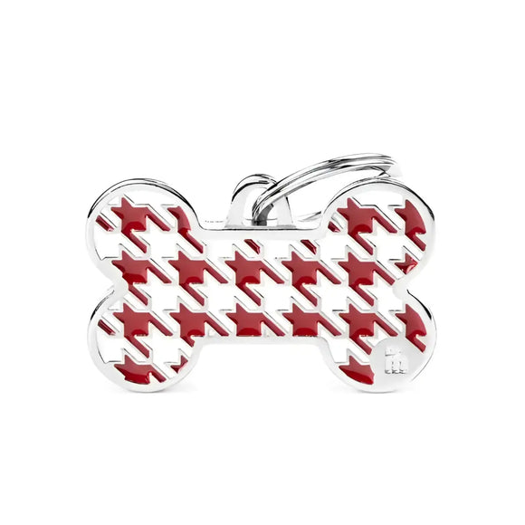 Medaglietta Style - Pied de Poule Rosso / L - Medagliette