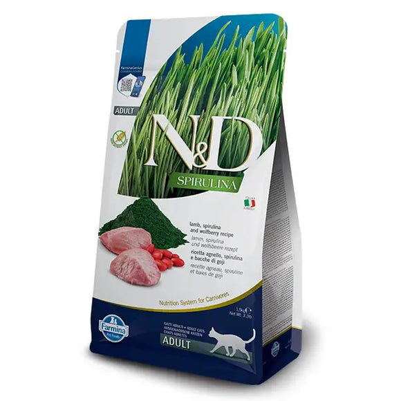 N&D Cat Adult Agnello spirulina e bacche di Goji - 1,5 Kg - Super Premium