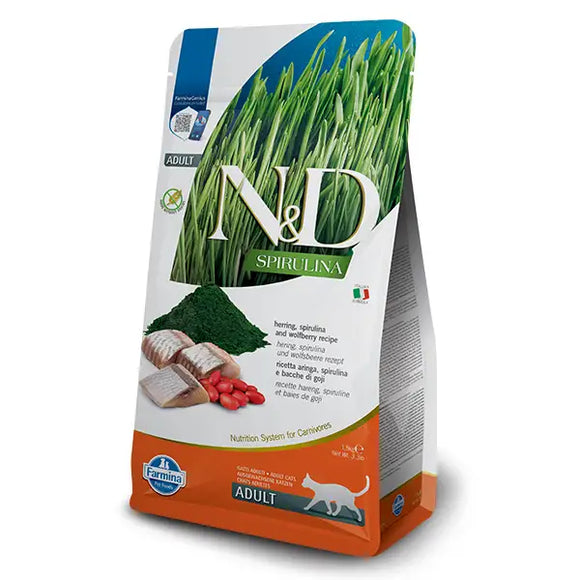 N&D Cat Adult Aringa spirulina e bacche di Goji - 1,5 Kg - Super Premium