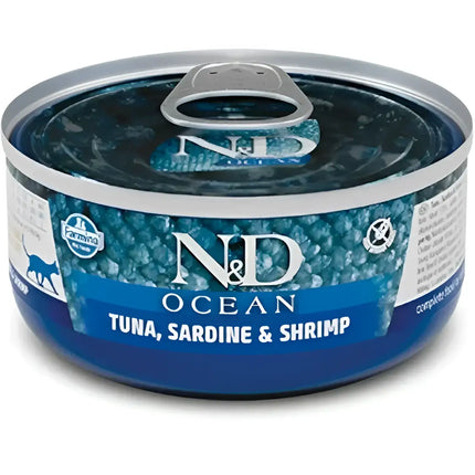 N&D CAT OCEAN Tonno Sardine Gamberetti - 70 Gr - Super Premium