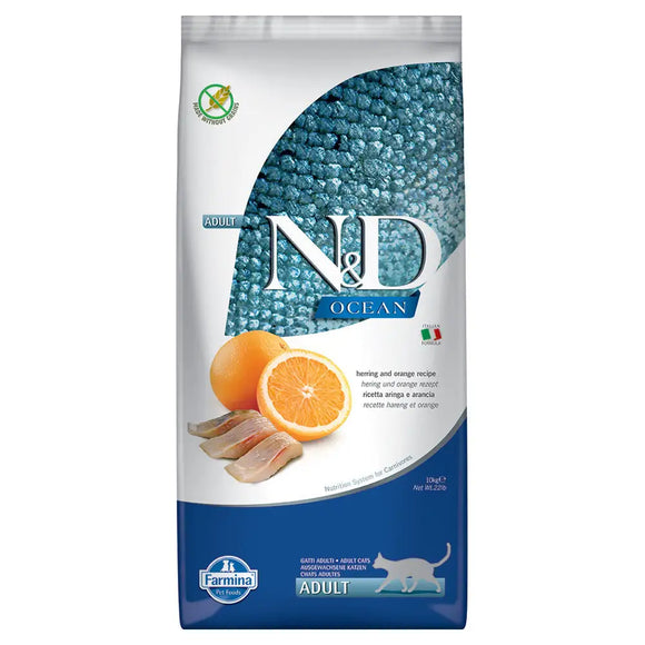 N&D Ocean Cat Aringa e arancia - 10 Kg - Super Premium