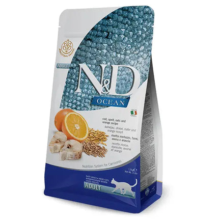 N&D Ocean cat Merluzzo e Arancia - 1.5 Kg - Super Premium
