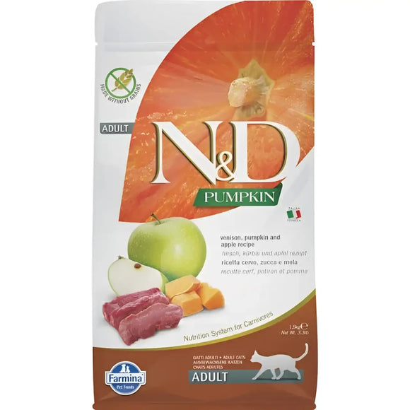 N&D Pumpkin cat Cervo e Mela - 1,5 Kg - Super Premium