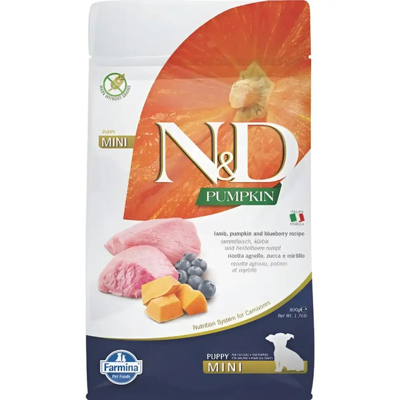 N&D Pumpkin Grain Free Agnello e Mirtillo PUPPY Mini - 2,5 Kg - Super Premium