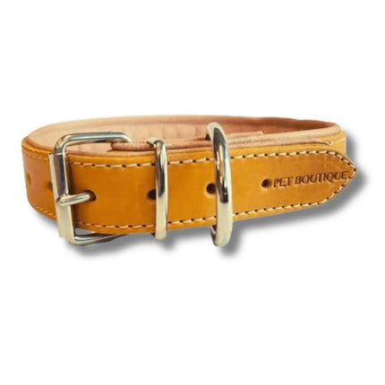 Pet Boutique - Collare in cuoio Urban - Senape / XXS - Collari