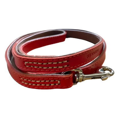 Pet Boutique - Elegant Guinzaglio in cuoio - Rosso / XS-S - Guinzagli