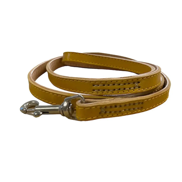 Pet Boutique - Elegant Guinzaglio in cuoio - Senape / XS-S - Guinzagli