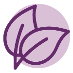 Lila Blatt-Icon für Petreet, pflanzliches Katzenstreu mit Lavendel.
