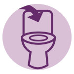 Toilette mit Abflussrichtung für Petreet Pflanzenstreu mit Lavendel.