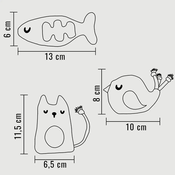 Ne&No - Jouet pour chats Set de 3 peluches à la valériane