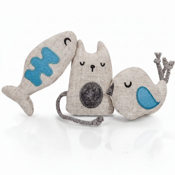 Ne&No - Jouet pour chats Set de 3 peluches à la valériane
