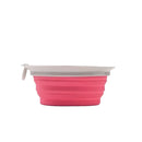 United Pets LEAF BOWL - Ciotola da Viaggio pieghevole in Silicone - Tortora/Rosa - Ciotole