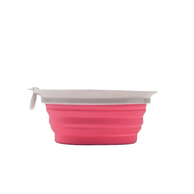 United Pets LEAF BOWL - Ciotola da Viaggio pieghevole in Silicone - Tortora/Rosa - Ciotole