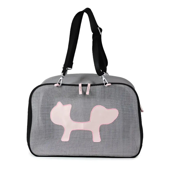 United Pets Mesh Bag Xtra - Trasportino per Cani - Nero/Rosa - Trasportini