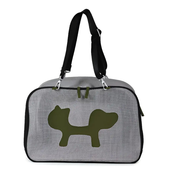 United Pets Mesh Bag Xtra - Trasportino per Cani - Nero/Verde - Trasportini