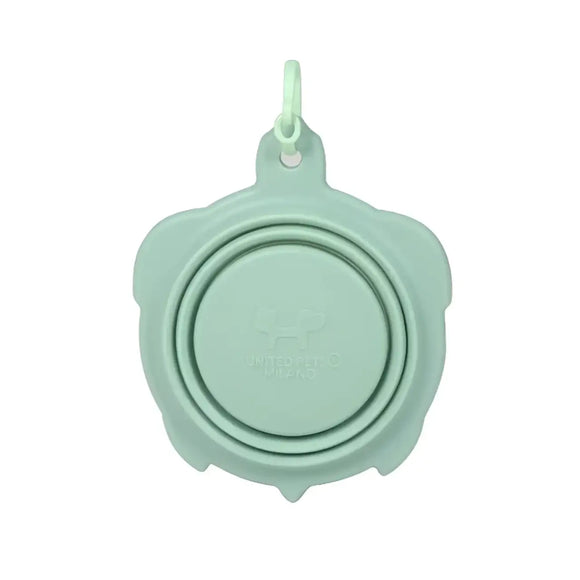 United Pets Turtle bowl - Ciotola da Viaggio pieghevole in Silicone - Verde - Ciotole
